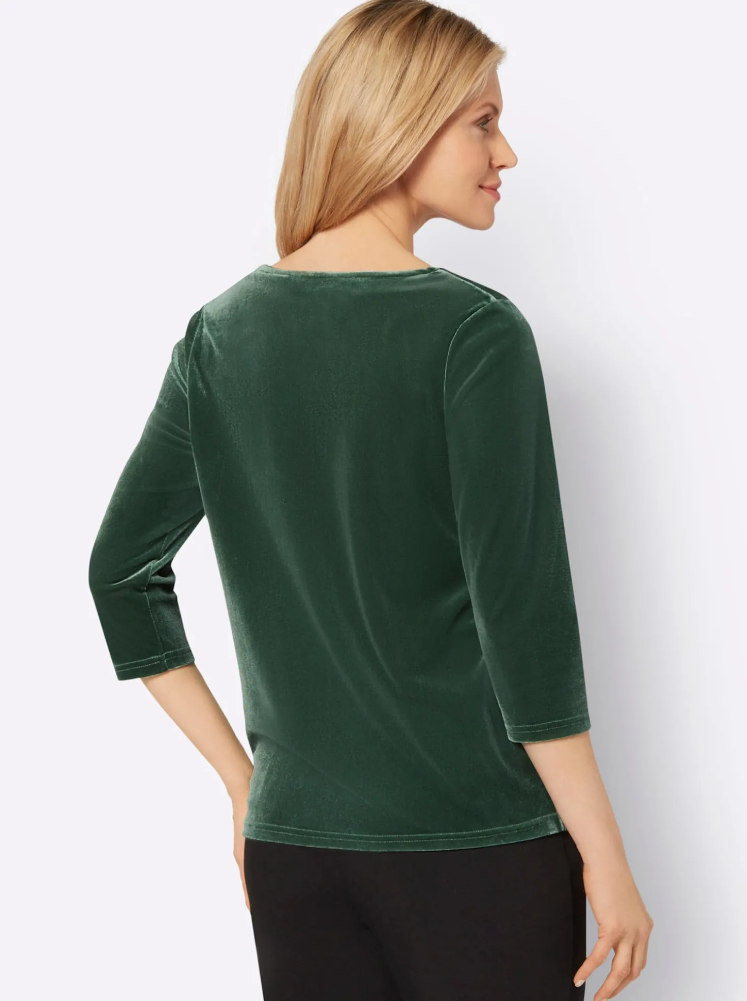 3/4-Arm-Shirt aus Samt