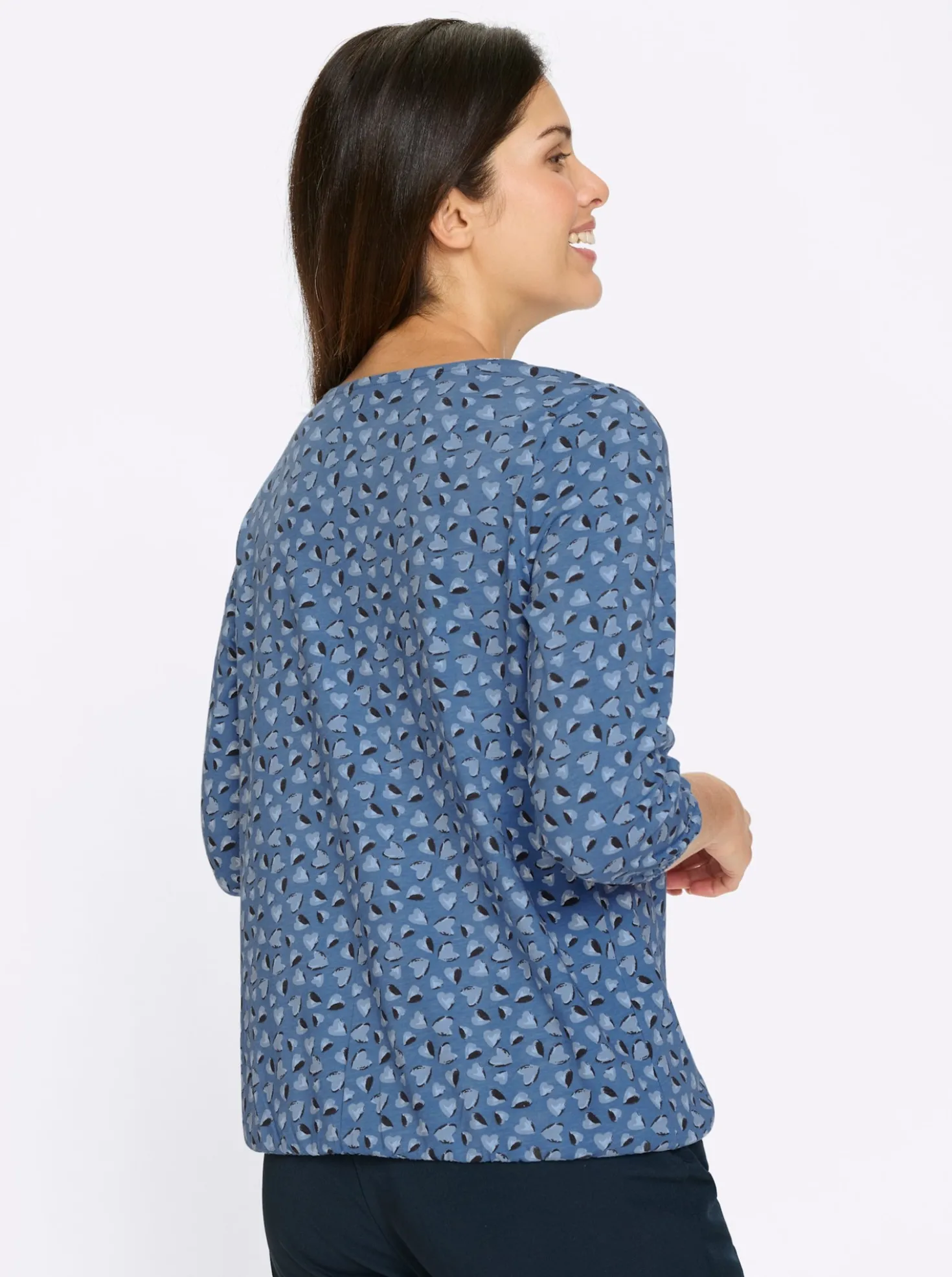 3/4-Arm-Shirt im Herzchen-Muster
