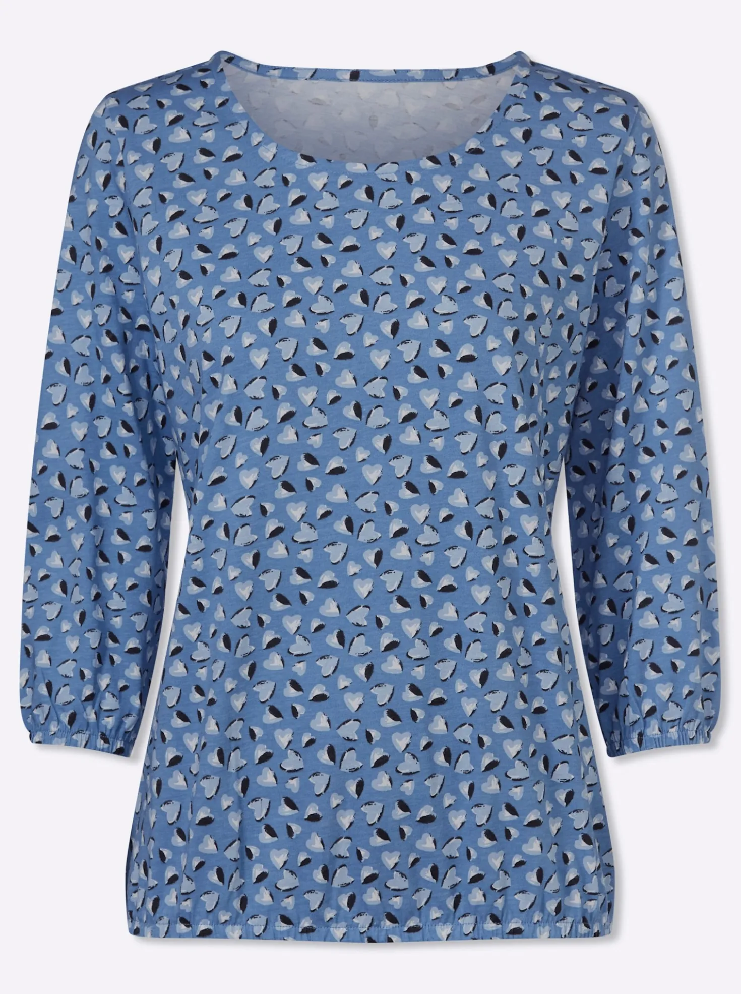 3/4-Arm-Shirt im Herzchen-Muster