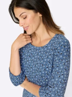3/4-Arm-Shirt im Herzchen-Muster