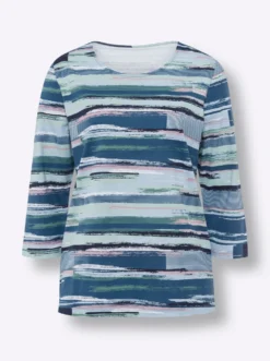 3/4-Arm-Shirt im Streifendessin