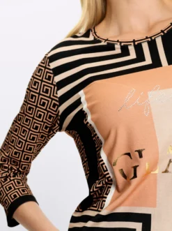 3/4-Arm-Shirt in Patch-Optik