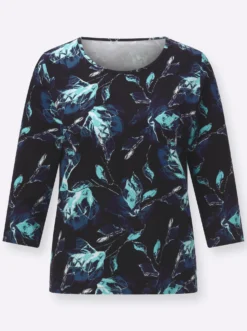 3/4-Arm-Shirt in Viskose-Qualität