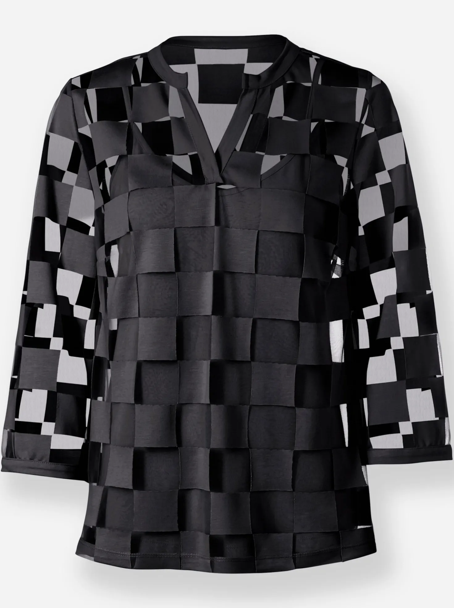 3/4-Arm-Shirt mit Ausbrenner-Optik