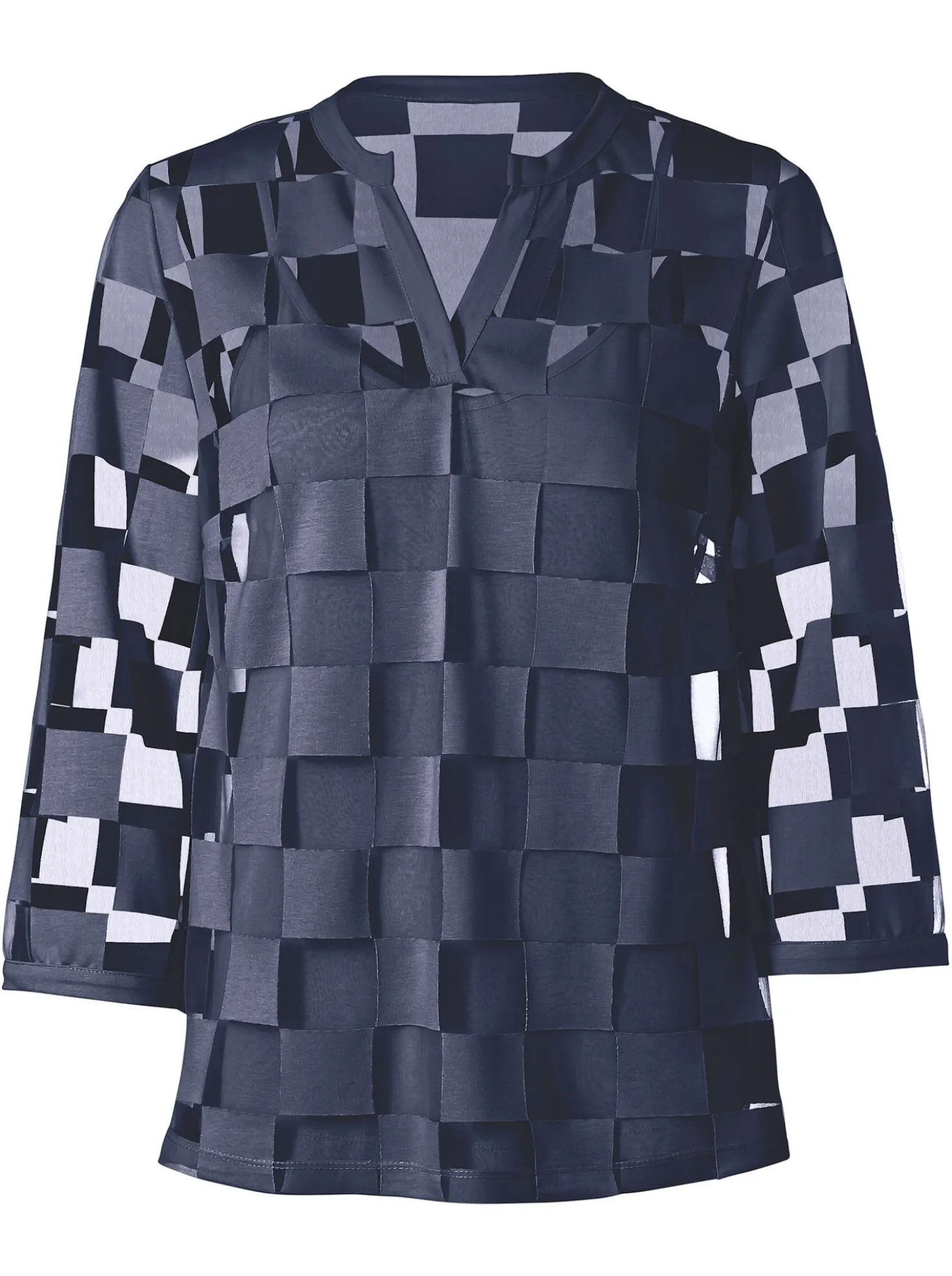 3/4-Arm-Shirt mit Ausbrenner-Optik