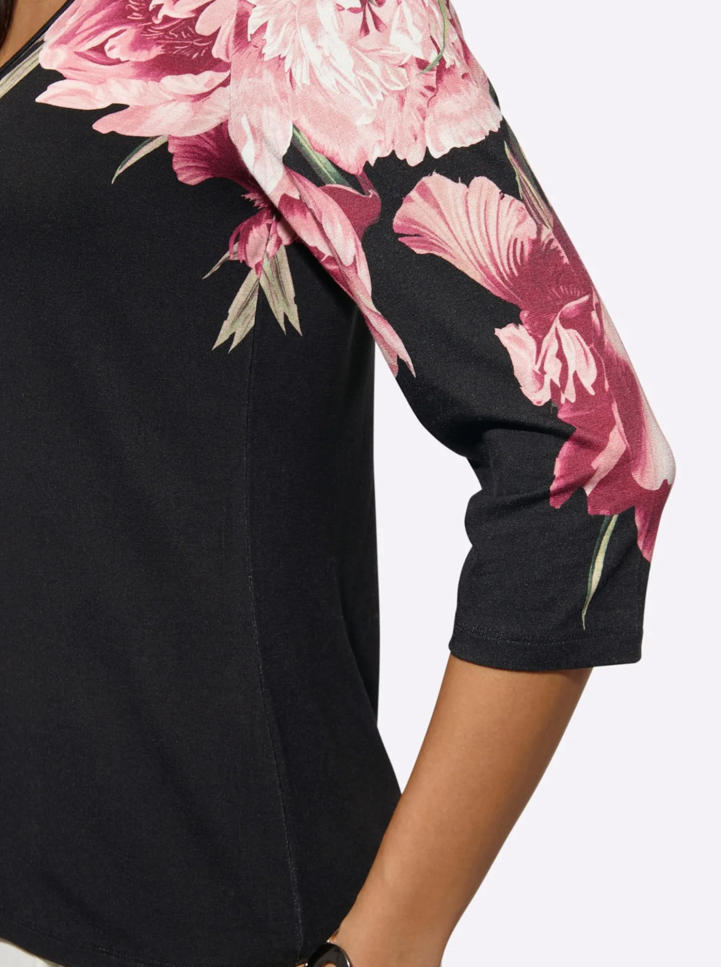 3/4-Arm-Shirt mit Blütendruck