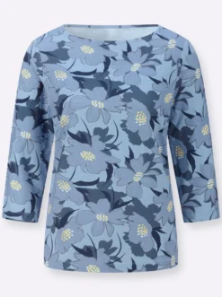 3/4-Arm-Shirt mit Blumen-Druck