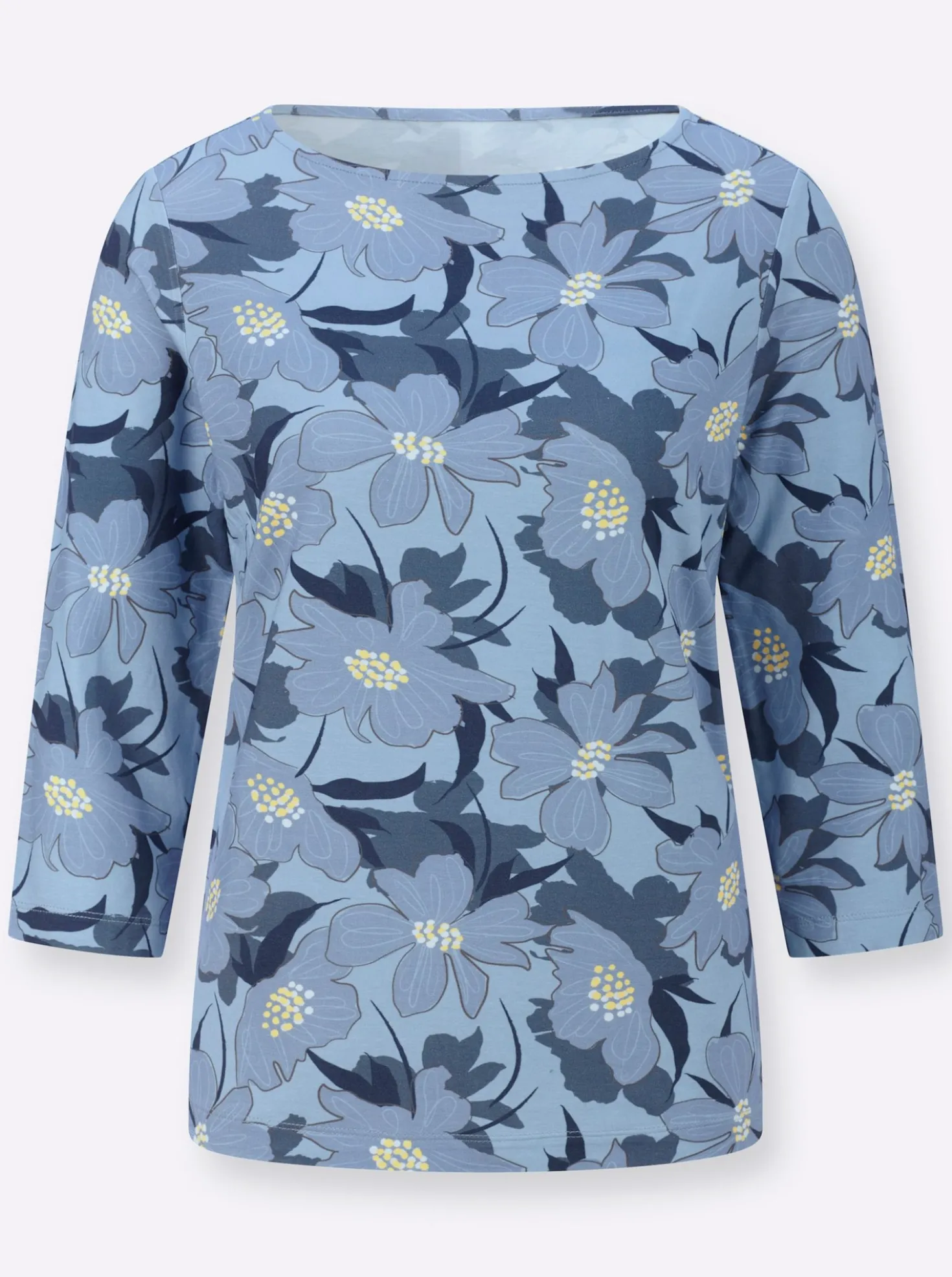 3/4-Arm-Shirt mit Blumen-Druck