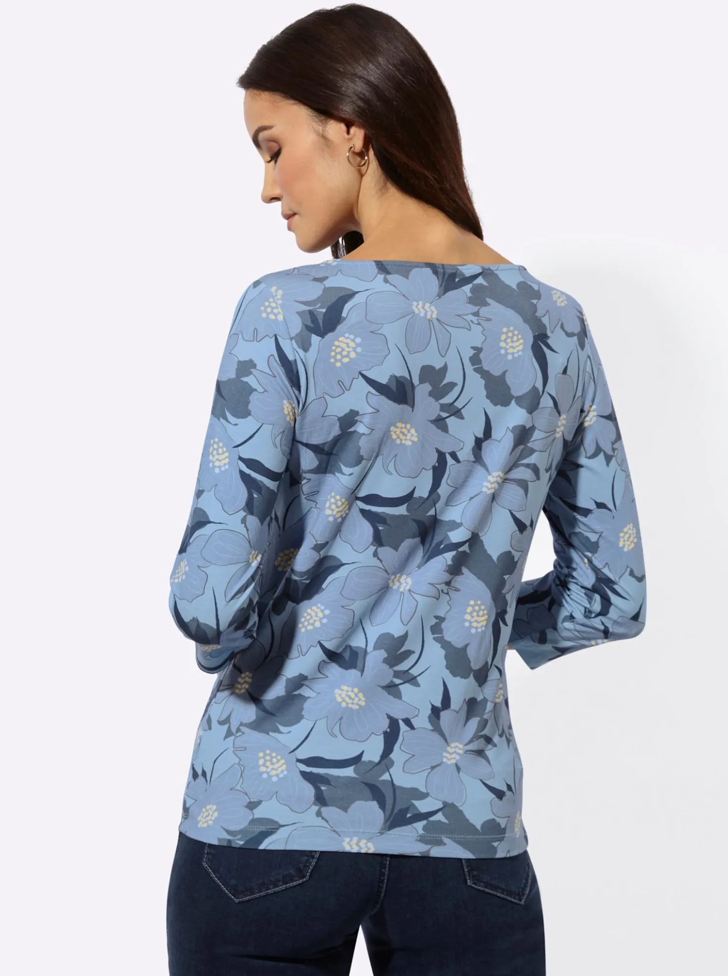 3/4-Arm-Shirt mit Blumen-Druck