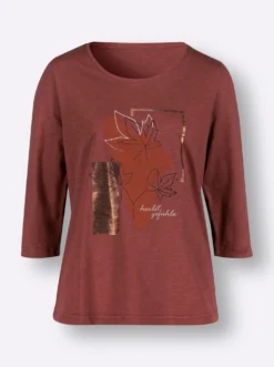 3/4-Arm-Shirt mit Druck-Dessin