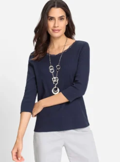 3/4-Arm-Shirt mit elastischer Spitze