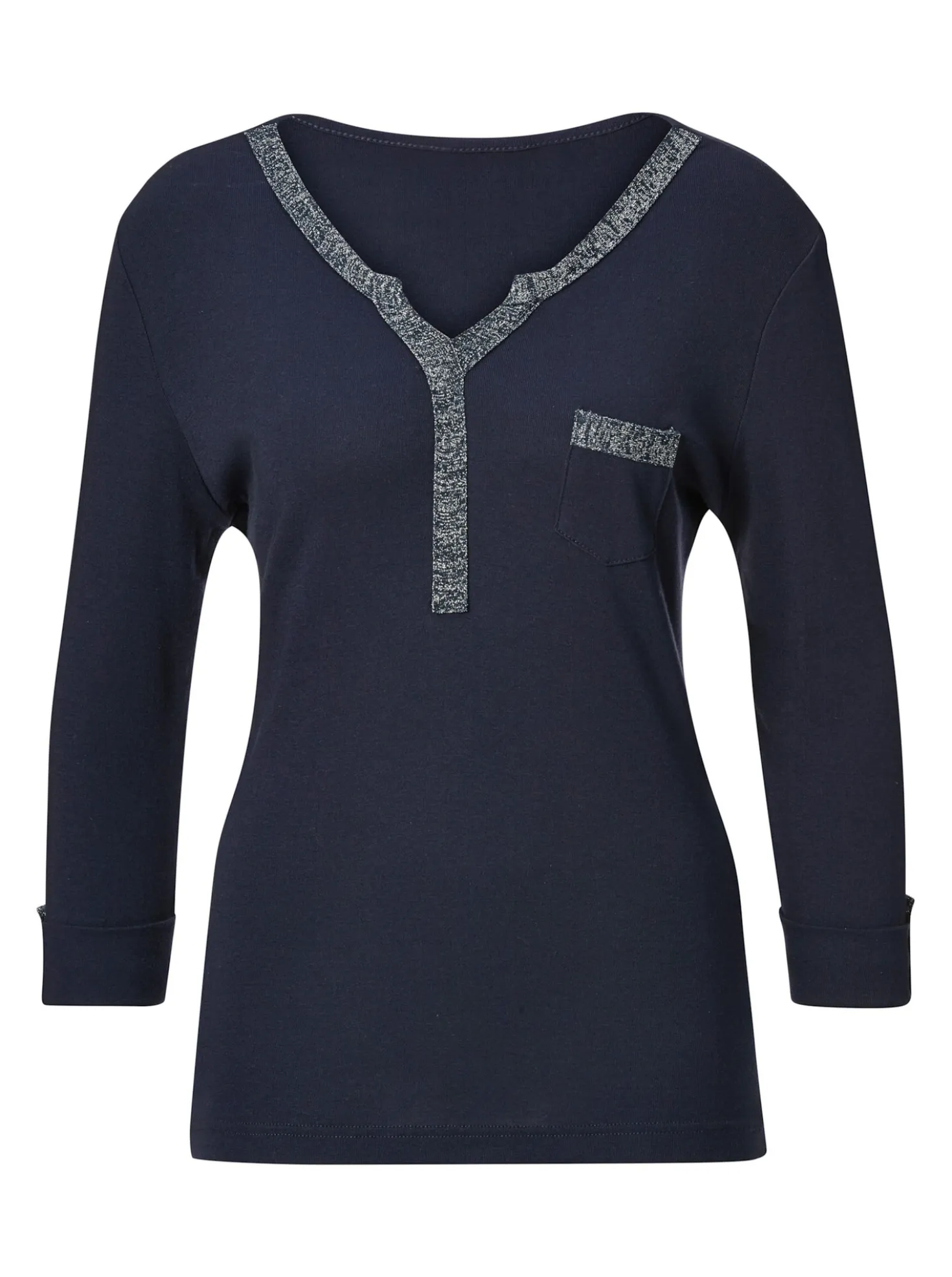 3/4-Arm-Shirt mit Glitzer-Details
