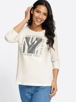 3/4-Arm-Shirt mit Glitzerdruck