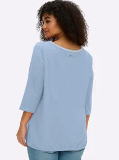 3/4-Arm-Shirt mit Glitzergarn am Ausschnitt