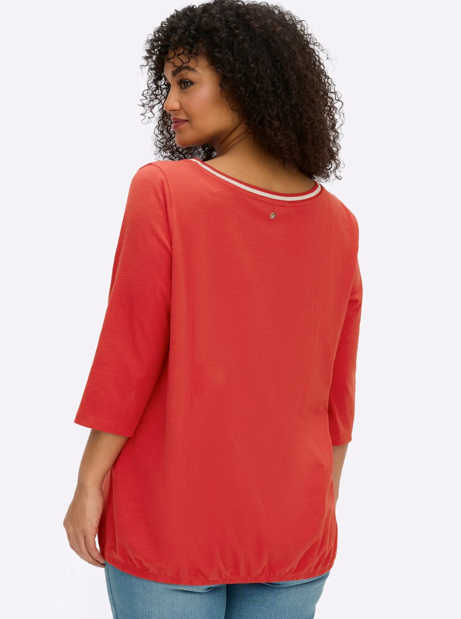 3/4-Arm-Shirt mit Glitzergarn am Ausschnitt