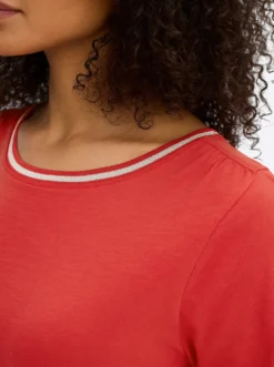 3/4-Arm-Shirt mit Glitzergarn am Ausschnitt