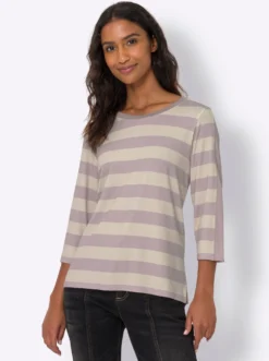 3/4-Arm-Shirt mit Glitzergarn-Details