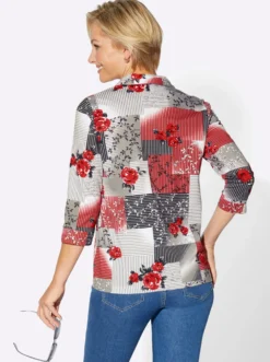 3/4-Arm-Shirt mit Glitzersteinchen