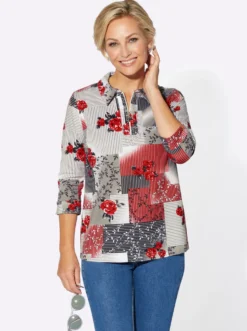 3/4-Arm-Shirt mit Glitzersteinchen