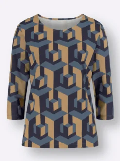 3/4-Arm-Shirt mit grafischem Print