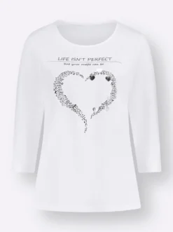 3/4-Arm-Shirt mit Herz-Motiv