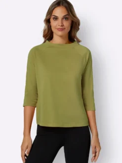 3/4-Arm-Shirt mit Kelchkragen