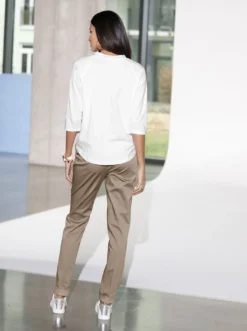 3/4-Arm-Shirt mit Kelchkragen