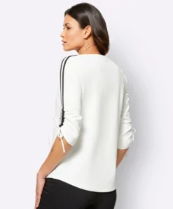 3/4-Arm-Shirt mit Kontraststreifen