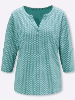 3/4-Arm-Shirt mit krempelbaren Ärmeln
