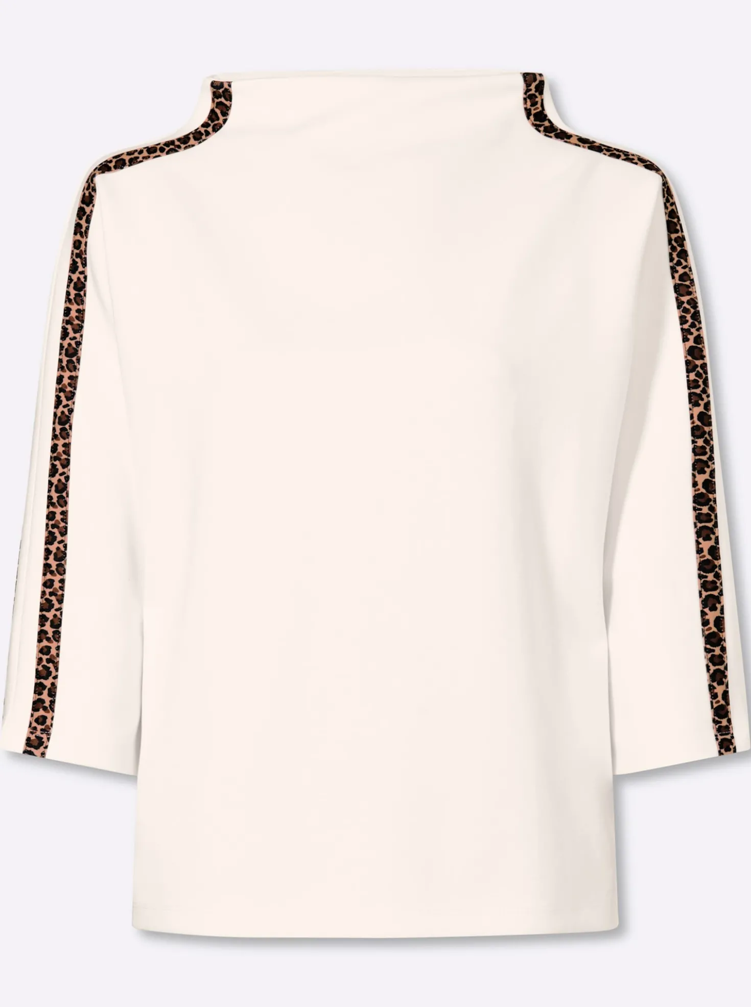 3/4-Arm-Shirt mit Leo-Akzenten