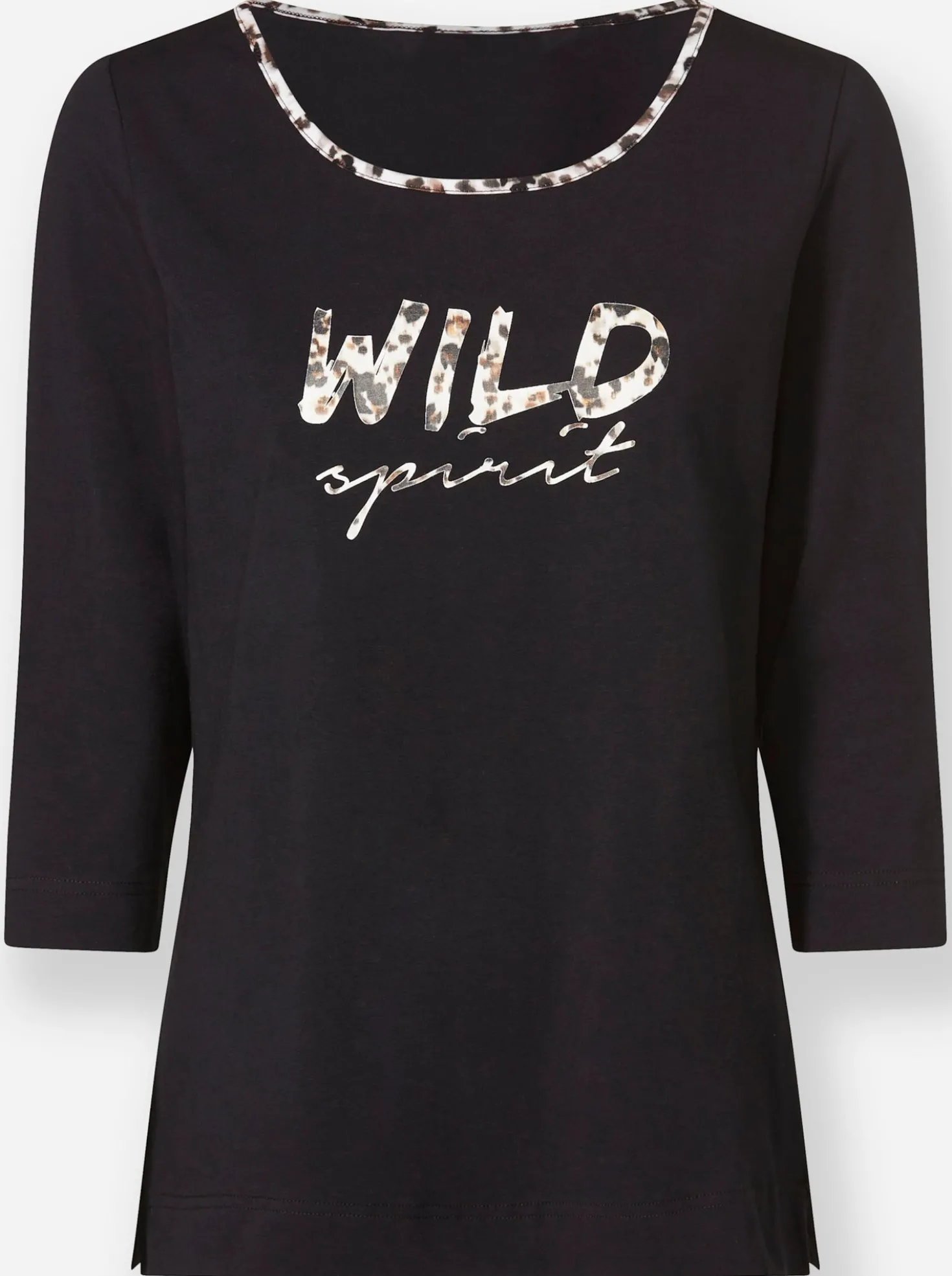 3/4-Arm-Shirt mit Leo-Details