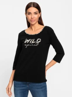 3/4-Arm-Shirt mit Leo-Details