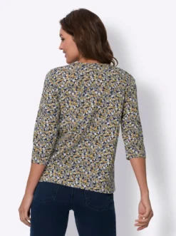 3/4-Arm-Shirt mit Millefleurs-Muster