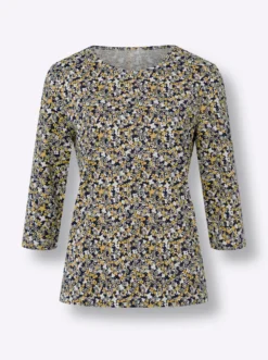 3/4-Arm-Shirt mit Millefleurs-Muster