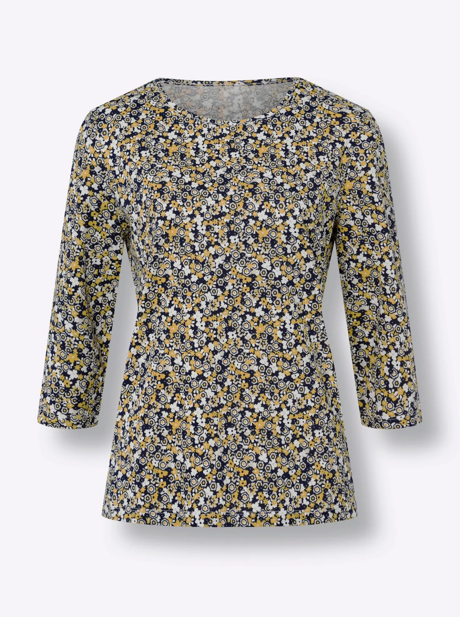 3/4-Arm-Shirt mit Millefleurs-Muster