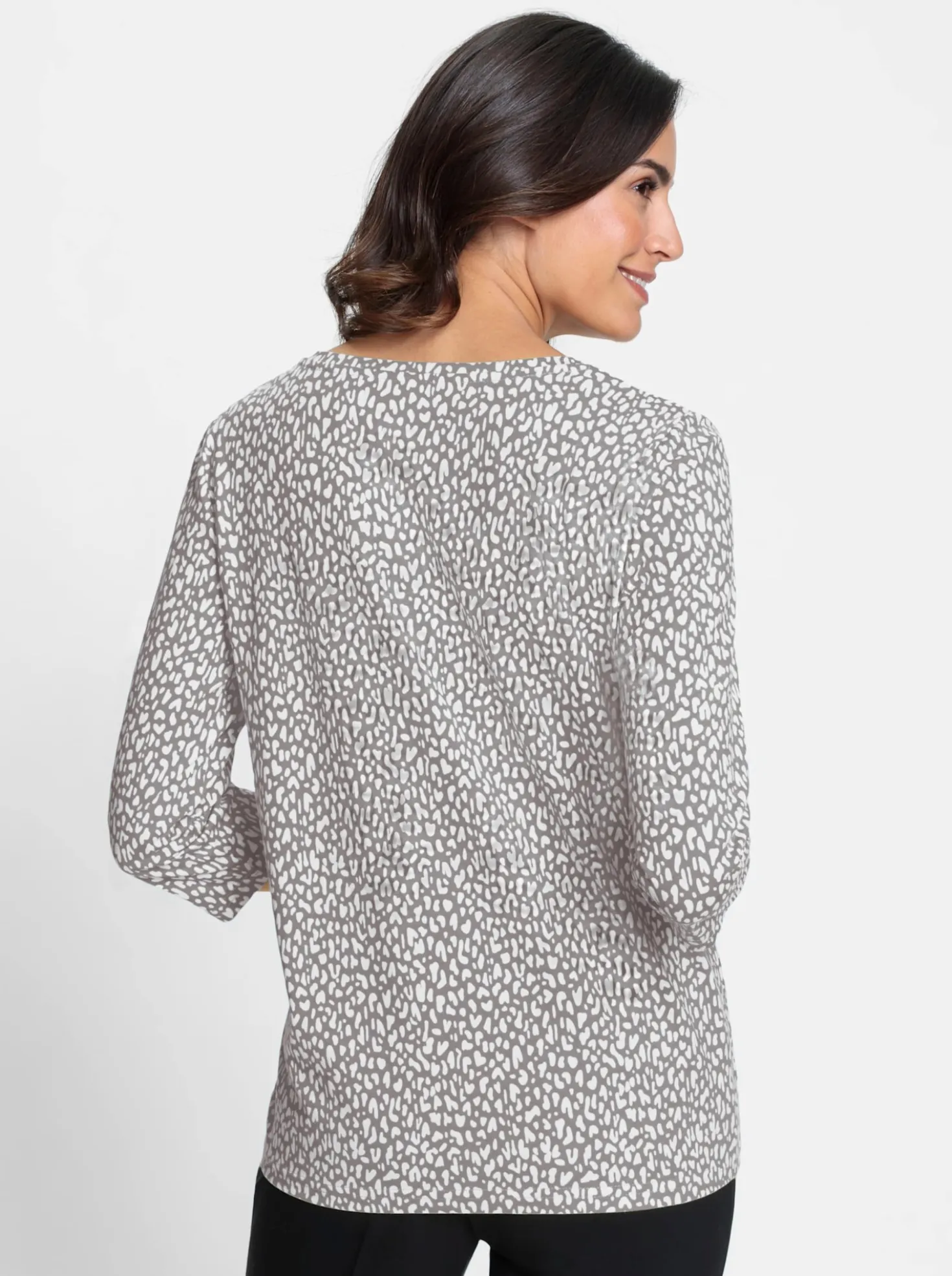 3/4-Arm-Shirt mit Minimal-Druck