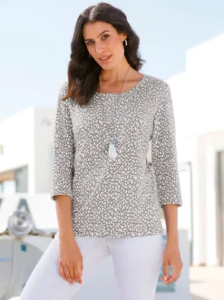3/4-Arm-Shirt mit Minimal-Druck