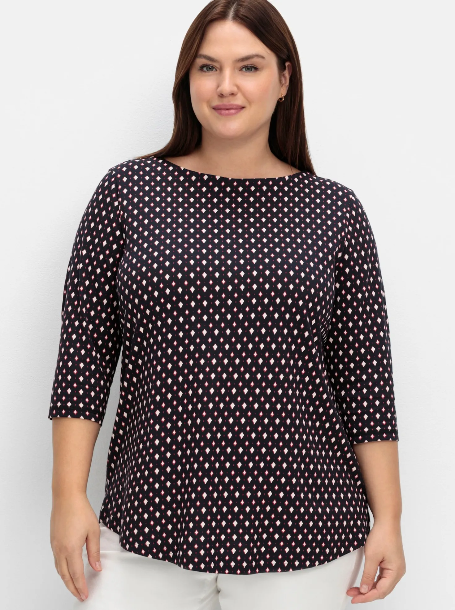 3/4-Arm-Shirt mit Minimalprint
