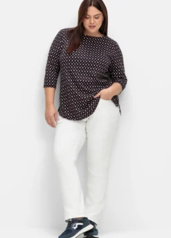 3/4-Arm-Shirt mit Minimalprint