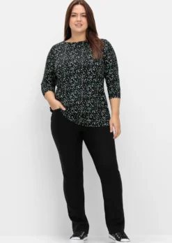 3/4-Arm-Shirt mit Minimalprint