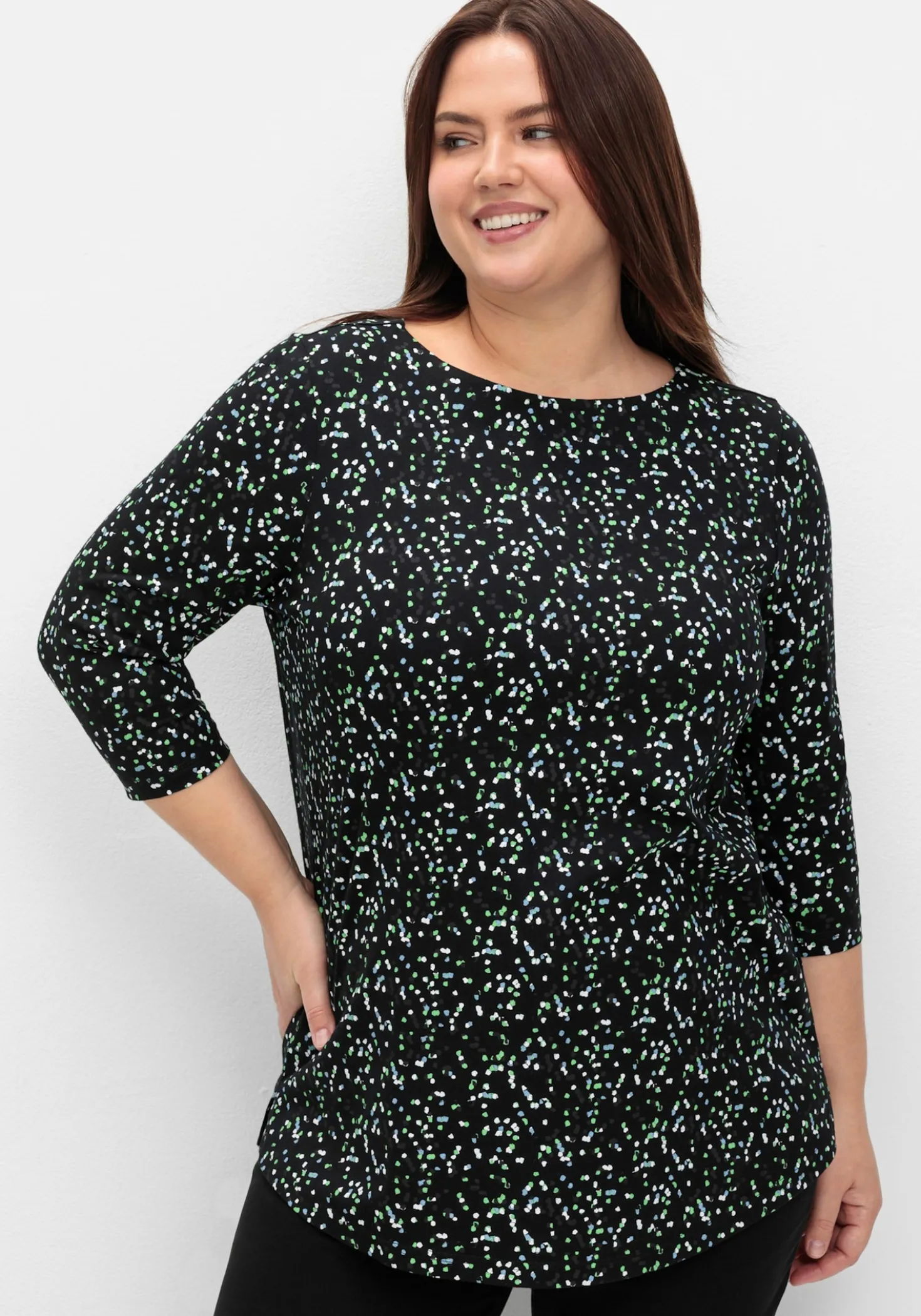 3/4-Arm-Shirt mit Minimalprint