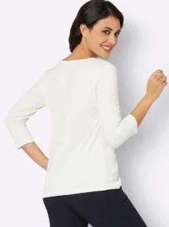 3/4-Arm-Shirt mit Raffungen