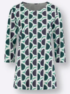3/4-Arm-Shirt mit Retro-Print