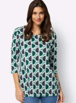 3/4-Arm-Shirt mit Retro-Print
