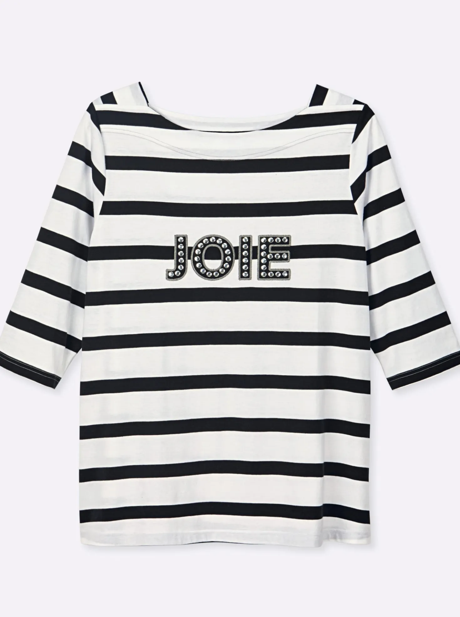 3/4-Arm-Shirt mit Ringeln und Front-Patches