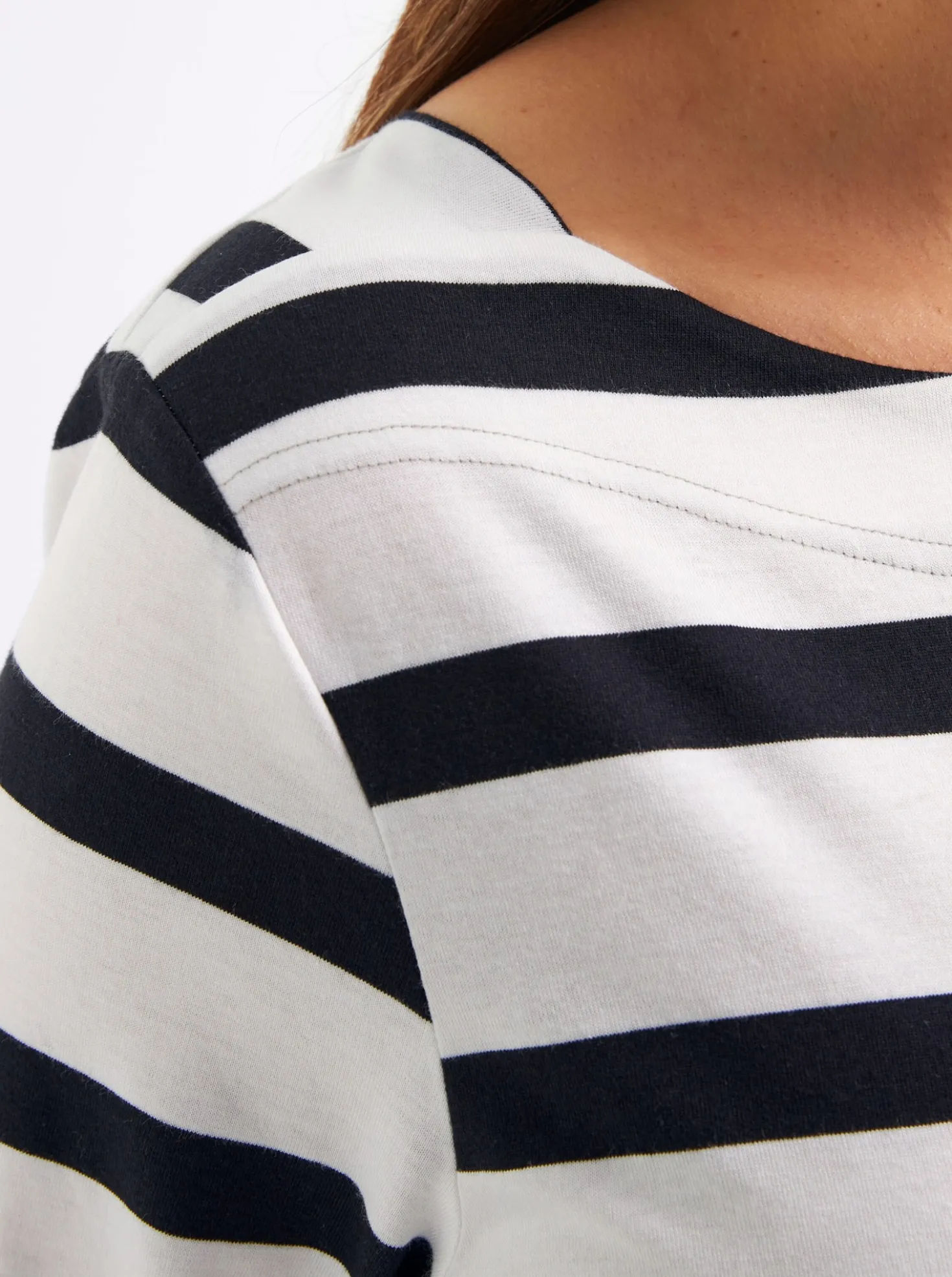 3/4-Arm-Shirt mit Ringeln und Front-Patches