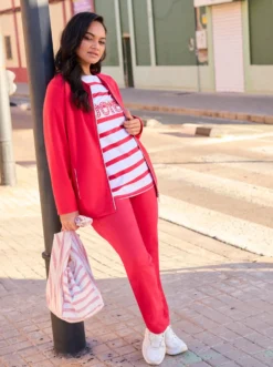 3/4-Arm-Shirt mit Ringeln und Front-Patches