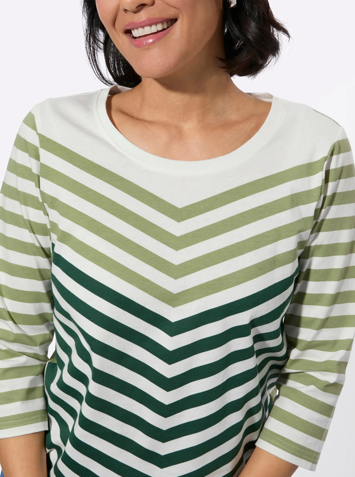3/4-Arm-Shirt mit Rundhalsausschnitt