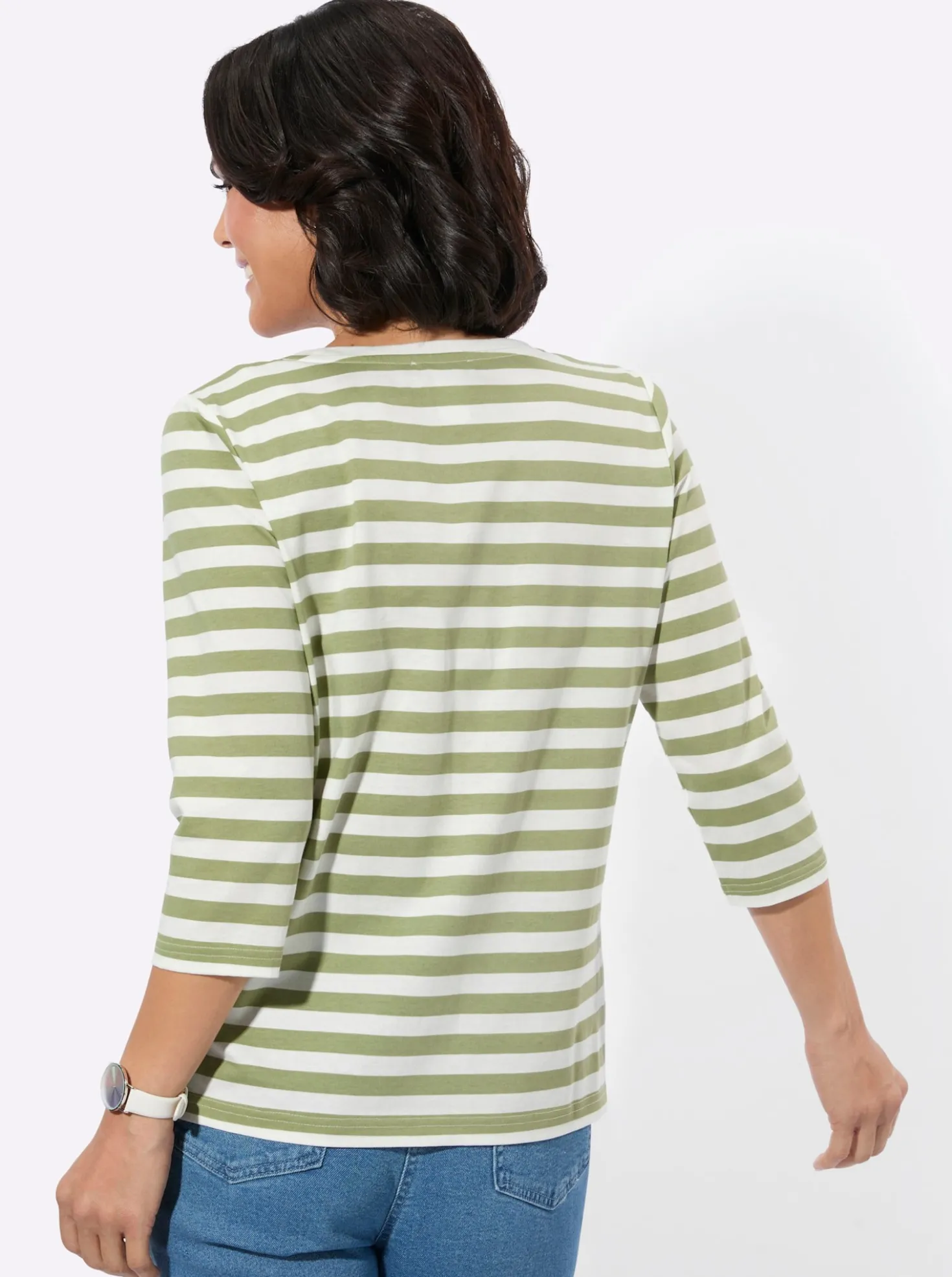3/4-Arm-Shirt mit Rundhalsausschnitt