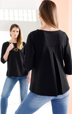 3/4-Arm-Shirt mit Rundhals-Ausschnitt